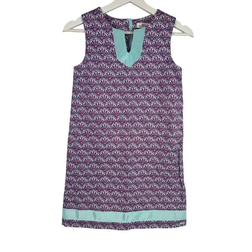 Vineyard Vines Girls size 10 Cotton Shift Dress Navy Pink